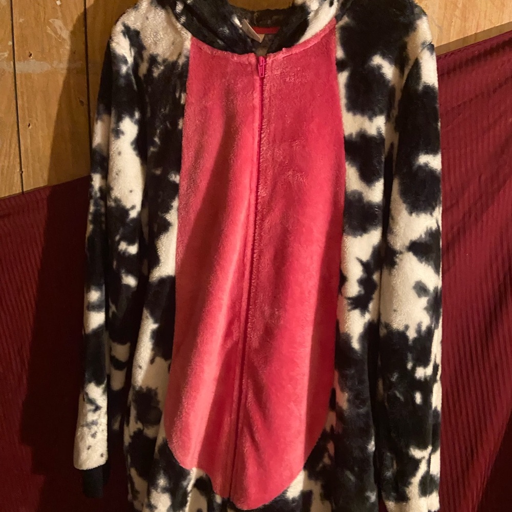 Pink and Black Tie-Dye Hooded Onesie